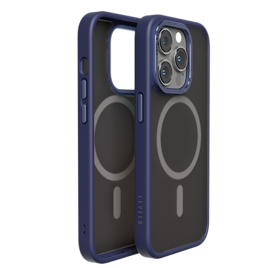 Levelo Magsafe Kayo Matte Back Case for- iPhone 14 Pro - Blue/Blue