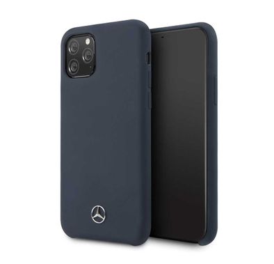 CG Mobile Mercedes Benz Liquid Silicone For iPhone 11 Pro Max (6.5") Officially Licensed, Shock Resistant, Scratches Resistant, Easy Access to All Ports - Blue