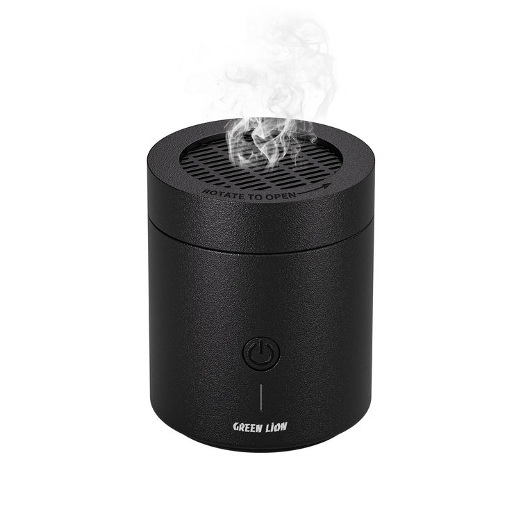 Green Lion Dune Bakhour Incense Burner with 2000mAh Battery Capacity, PA66 & Nylon Material, 300-400°C Heating Temperature, 2 Hours Charging Time, Type-C Charging Port, Strong Fragrance, Included Tweezer - Black