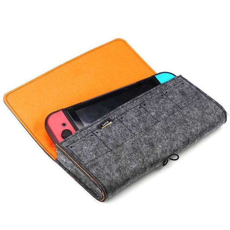 AhaStyle Carrying Case Compatible for Nintendo Switch Lite, Portable Carrying Bag Ultra Slim Professional Protective Felt Pouch with 5 Game Cartridges Holders ( Switch Logo )