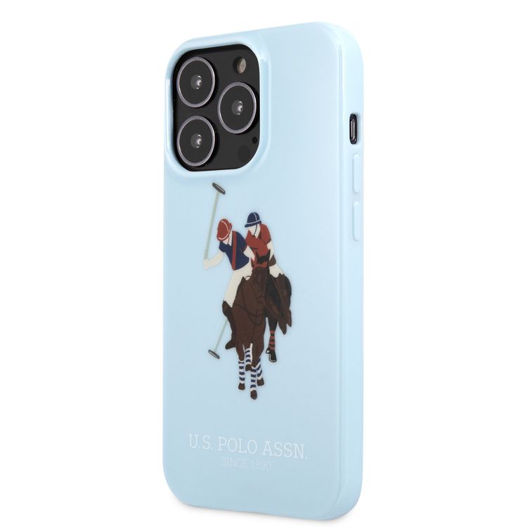 USPA PC/TPU Tranparent Case With Graffiti Logo For iPhone 14 Pro Max - Blue / Red