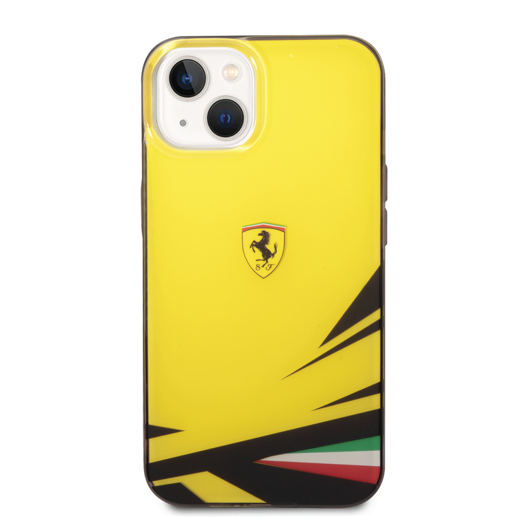 Ferrari PC/TPU Case with Double Layer Print iPhone 14 Compatibility - Yellow
