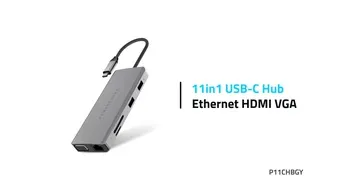 Powerology 11-in-1 Multi-Display USB-C Hub & Laptop Stand in UAE | 100W Power Delivery - Gray | (P11CHBMCGY)