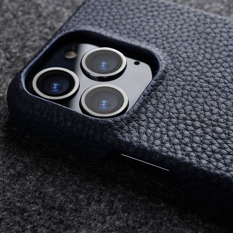 Melkco Back Snap Series Lai Chee Pattern Premium Leather Snap Cover Case for Apple iPhone 13 Pro (6.1") - (Black LC)