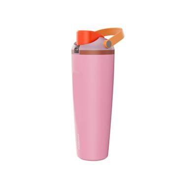 Porodo Stainless Steel Double-Walled Bottle with 900mL Capacity, Leak-Proof Seal, Plastic Straw Included, Portable Design, High-Capacity Hydration - Pink