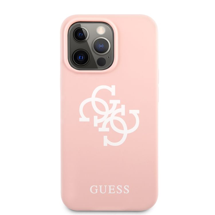 CG MOBILE Guess Liquid Silicone Case Big 4G with Logo Print Compatible for iPhone 13 Pro Max (6.7") Anti-Scratch, Easy Access to All Ports, Shock Absorption