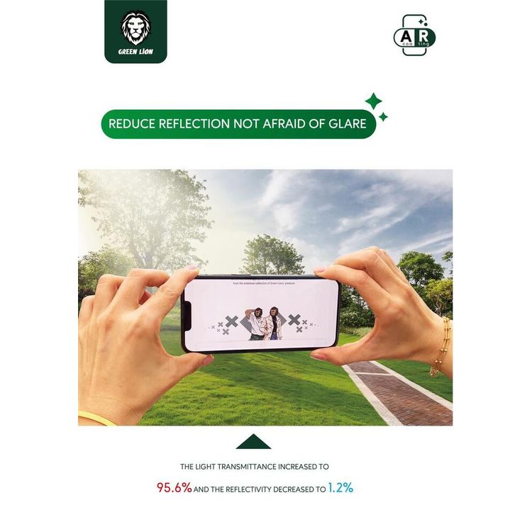 Green Anti-Reflective Transparent Glass Screen Protector