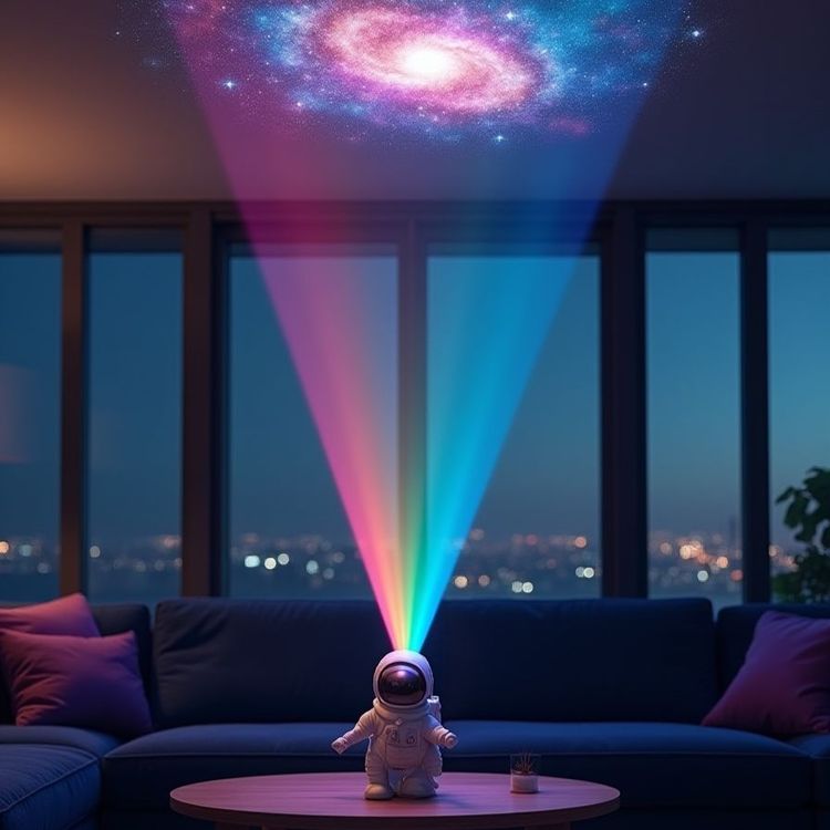 Green Lion Astronaut Night Light Projector, Type-C Charging, 8 Colorful Nebula Effects,  Customizable Rotation Speed, 360° Galaxy Projection, Remote Control, Auto-Off, Plug & Play - Green