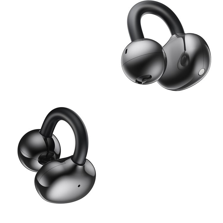 Green Lion Sonix Clip On Earbuds with Environmental Noise Cancellation, Up to 6 Hours of Playtime, 10m Transmission Range, IPX5 Waterproof Rating, Touch Control - Black