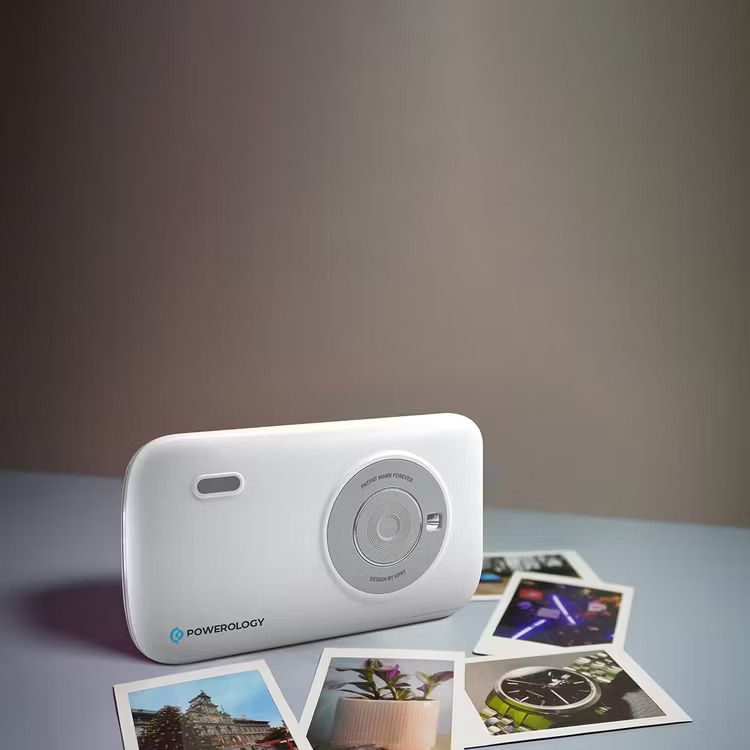 طابعة باورولوجي فيفانت ميني الحرارية مع خرطوشة طباعة فورية، بدقة 300 نقطة في البوصة، سرعة طباعة 40 ثانية لكل ورقة، عرض ورق 5.5 سم، سعة بطارية 800 مللي أمبير، 20 قطعة من الفيلم، حجم الفيلم 2.2×3.4 إنش، طبقة خاصة من الطلاء، حساسية عالية للحرارة - أبيض