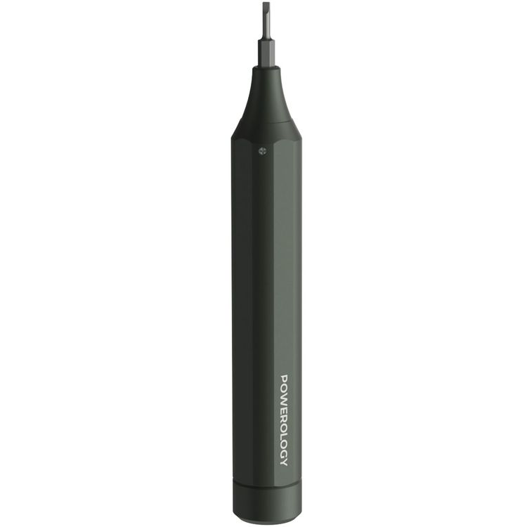 Powerology 22 Bits Screwdriver Set with Internal Storage, Double Ended, Aluminum Alloy Material, Light and Portable - Black