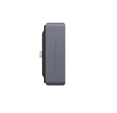Powerology USB C Hub 4 in 1 Pro Adapter - Gray
