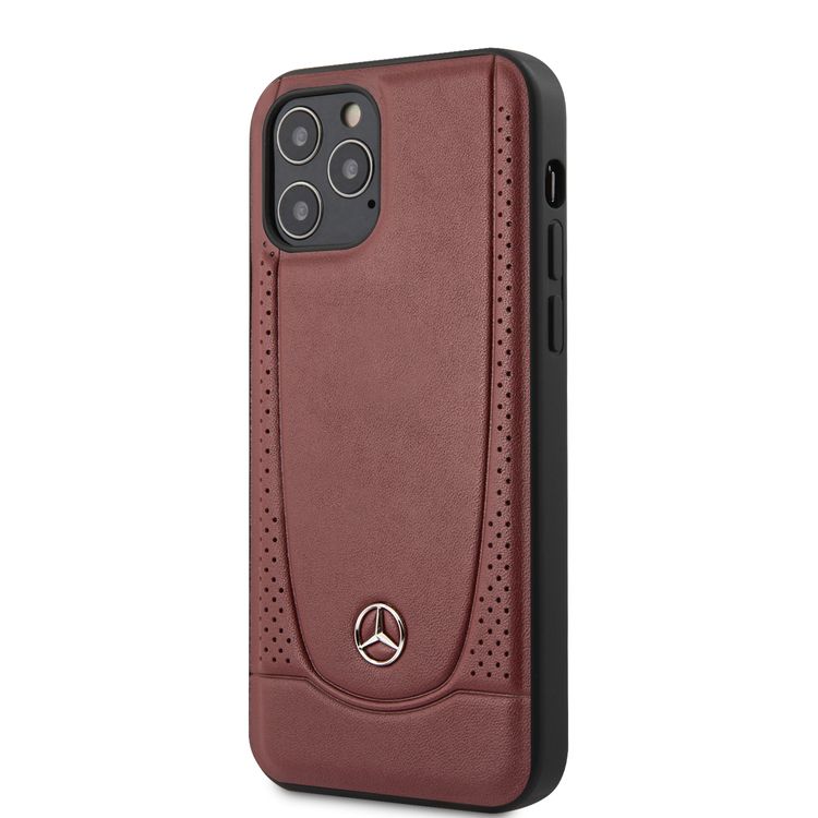 CG MOBILE Mercedes-Benz Leather Urban Hard Case Compatible for iPhone 12 Pro Max (6.7") Shock Resistant, Scratches Resistant, Easy Access to All Ports
