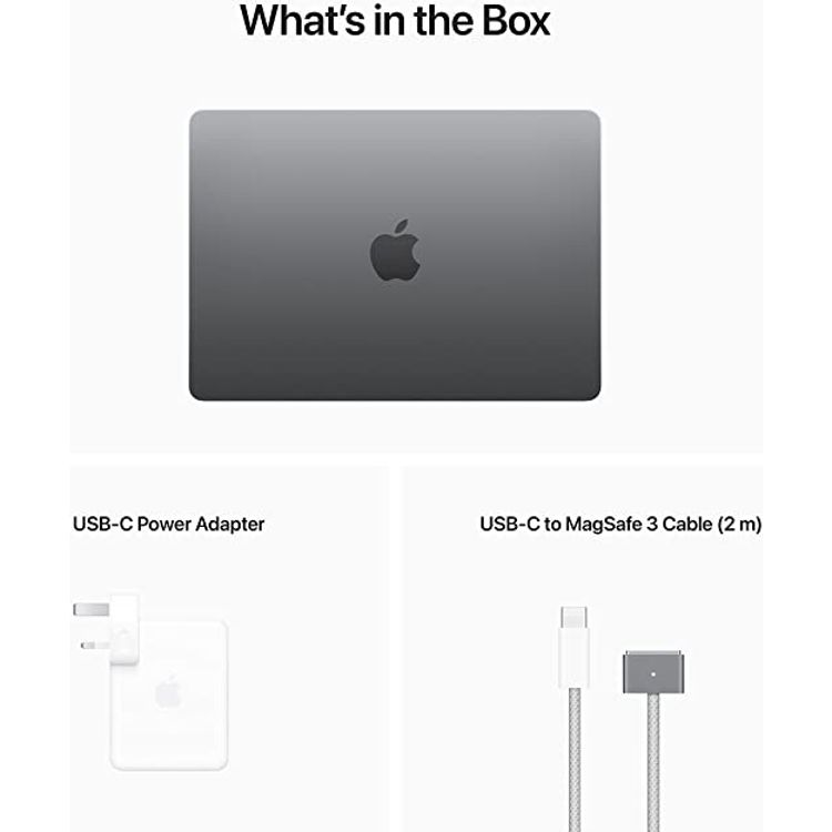 Apple 2022 MacBook Air laptop with M2 chip: 13.6-inch 8GB RAM - Space Gray - Arabic/English - 512GB