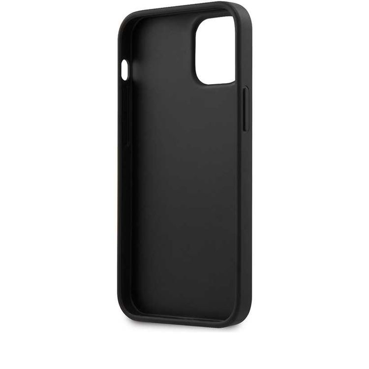 Karl Lagerfeld PU Leather Case Ikonik Outline Embossed and Metal Logo for Apple iPhone 12 Mini (5.4 ) - Black