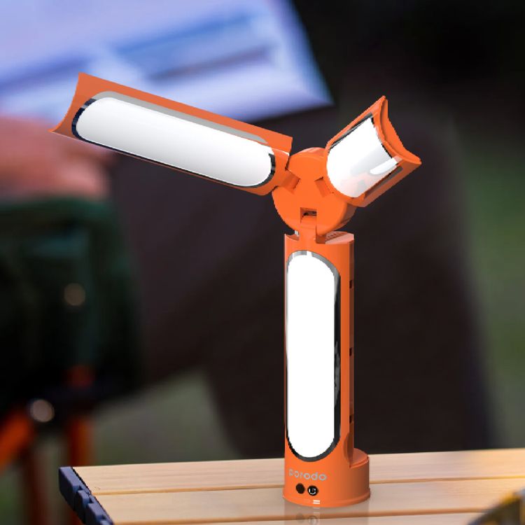 Porodo Camping Multi-Functional Folding LED Light 60W with Remote Controller - Orange
