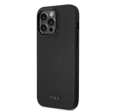 Tumi HC Leather with MagSafe Embossed Ballistic Pattern Case iPhone 14 Pro - Black