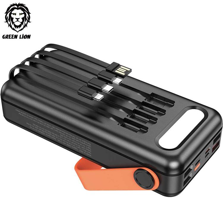 Green Lion Solar Portable Power Bank 30000mAh PD 20W QC3.0 - Black