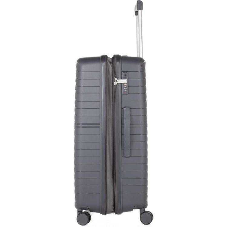 مجموعة حقائب سفر HT مكونة من 3 قطع، مصنوعة من مادة البولي بروبيلين (PP) الصلبة - رمادي غامق