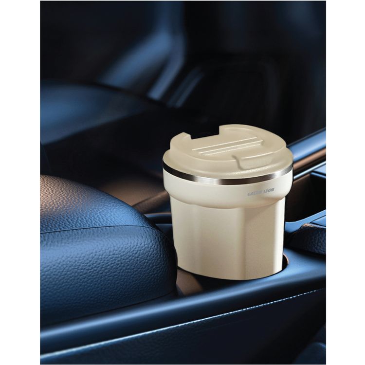 Green Lion Vacuum Mug, 380 mL Capacity, Stainless Steel Material, Double-Wall Vacuum Insulation, Exquisite Appearance - Beige