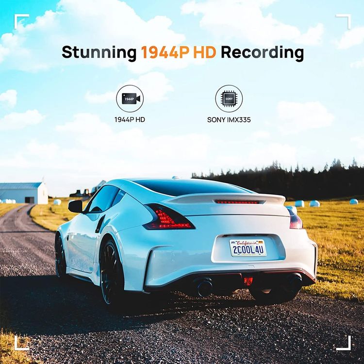 70mai Smart Dash Cam Pro Plus Sets A500S, 5Mp Resolution, Free Wifi, 24Hours Parking Monitor, 140 Degree Wide View Angle, Dual Video Recording