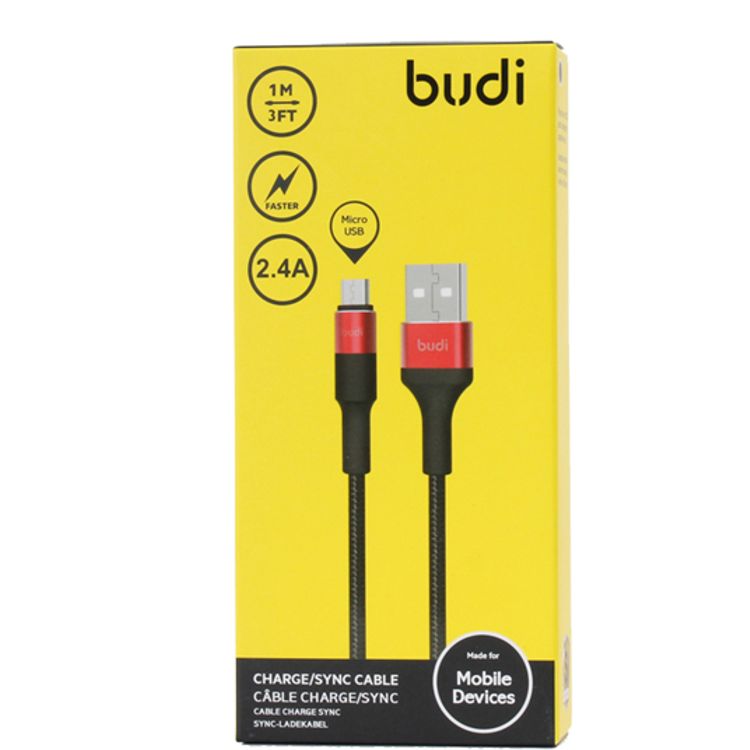 Budi Sync Micro USB Cable Power Line - Black