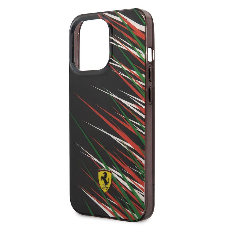 FERRARI HC PC/TPU Double Layer Grass  Hard Case, Drop protection, Compatible with iPhone 13 Pro Max - Black