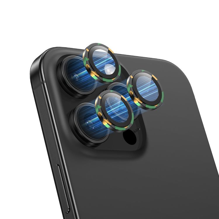 عدسة كاميرا كامو جرين ليون لهاتف آيفون 16 برو / 16 برو ماكس، متانة بمستوى عسكري، وضوح عالي الدقة، طلاء AF متقدم - تيتانيوم أسود