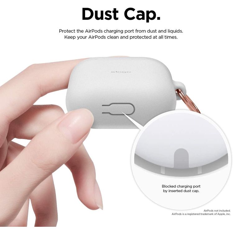 Elago Skinny Hang Case Cover Compatible for Apple AirPods 1&2 Generation, Upgraded Premium Silicone, Front LED Visible, Scratch Resistant, Drop Resistant, Protective Cover