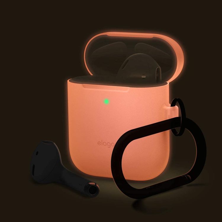 Elago Skinny Hang Case Cover Compatible for Apple AirPods 1&2 Generation, Upgraded Premium Silicone, Front LED Visible, Scratch Resistant, Drop Resistant, Protective Cover