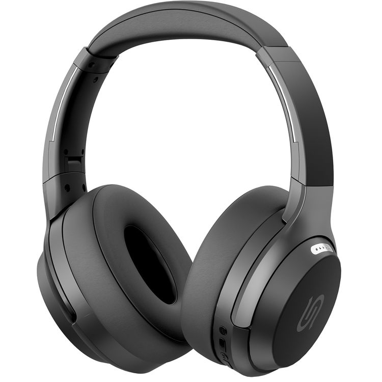 Porodo Soundtec Eclipse Wireless Over-Ear Headphones, High-Clarity Mic with ENC, 50 Hours Playtime, 400mAh Battery, Multi Function Buttons, Type C Charging, Compatible with All Phones for Enhanced Music and Calls - Black