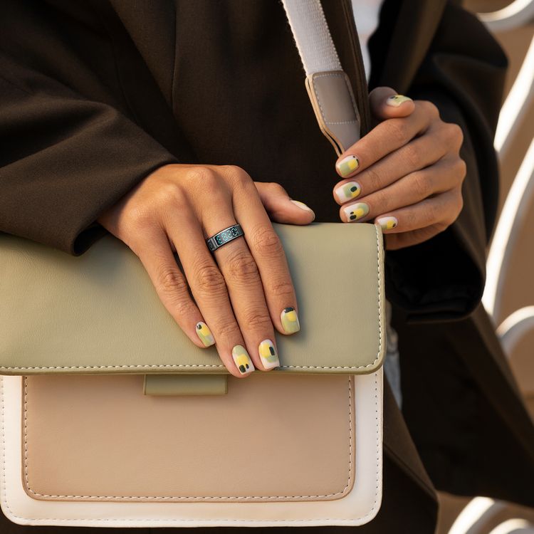 Porodo FitSync Smart Ring with Digital Display with Touch Scroll Function in Small Size 7, Up to 4 Days Active Use Time, 96KB Ram & 128KB ROM, Camera Gesture Control, Activity Tracking & 128 Sport Modes - Silver