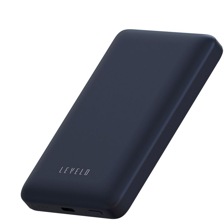 Levelo Vence 10000mAh Power Bank with Qi2.2 Technology, 25W Wireless Charging, Type-C Input & Output Port, Ultra-Strong Magnets, Pocket-Friendly, Travel-Ready, Type-C to Type-C Cable Included, Fast Charging, Ultra-Compact Design, Consistent Power - Blue