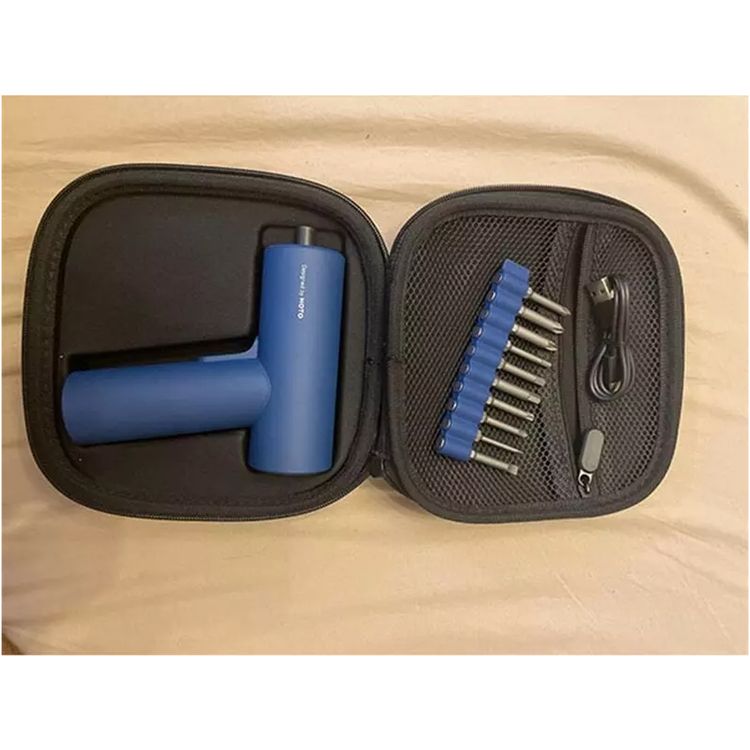 HOTO Cordless Electric Screwdriver QWLSD008, 2000mAh Battery Capacity, Type-C Charging, 10 Different Series of Screwdriver's Head - Blue