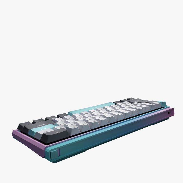 Durgod K330W Gateron Crystal Mechanical Wireless Keyboard Doubleshot PBT Profile (Red,BrownSwitch) - Blue/Purple/Gray