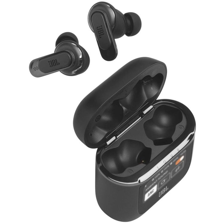 JBL Tour Pro2 True Wireless Earbuds with Noise Cancelling, 40 Hours Maximum Play Time, Bluetooth 5.3, 2 Hours Charging Time - Black