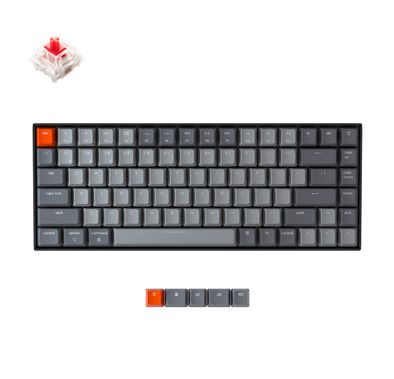 Keychron K2 84 Keys Hotswappable Gatetron G Pro Wireless Mechanical Keyboard With RGB & Red Switch - White/Black