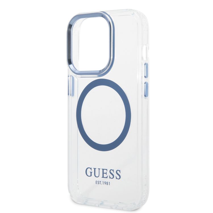 Guess Magsafe Compatibility Transparent Outline iPhone 14 Pro Compatibility - Blue