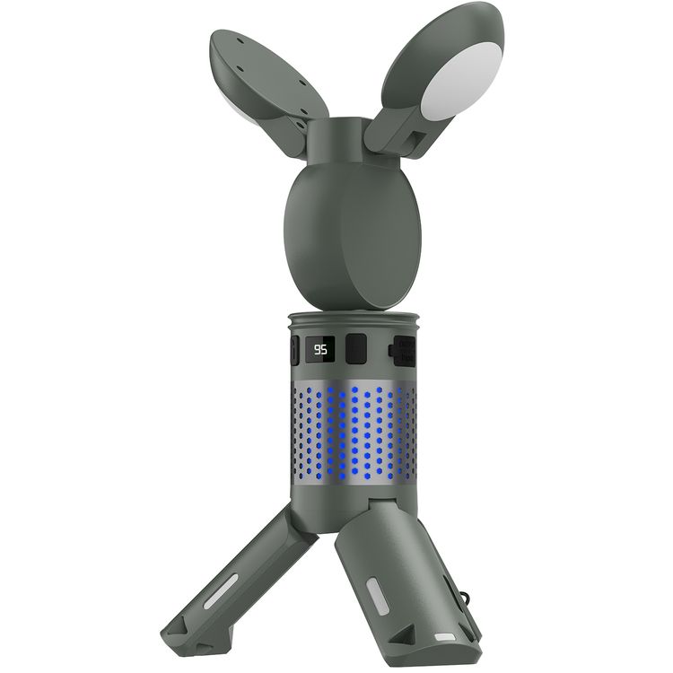 Porodo Foldable LED Camping Lantern with Brightness Control, 7800mAh Battery Capacity, Multi-Angle Illumination, Top Spotlight Beam, Warm Reading Mode, Adjustable Telescopic Rod, Multi-Scene Mounting - Green