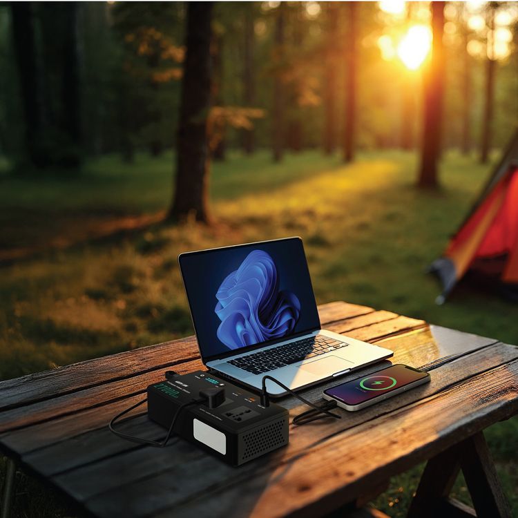 Green Lion Volt Mate 27000mAh Power Station with Digital Display, Cooling Fan, Carrying Strap, Multiple Protection, 75lm Brightness, 15cm Cable Length, LED & SOS Light Modes, 2 AC Outlets, 3 Ports - Black