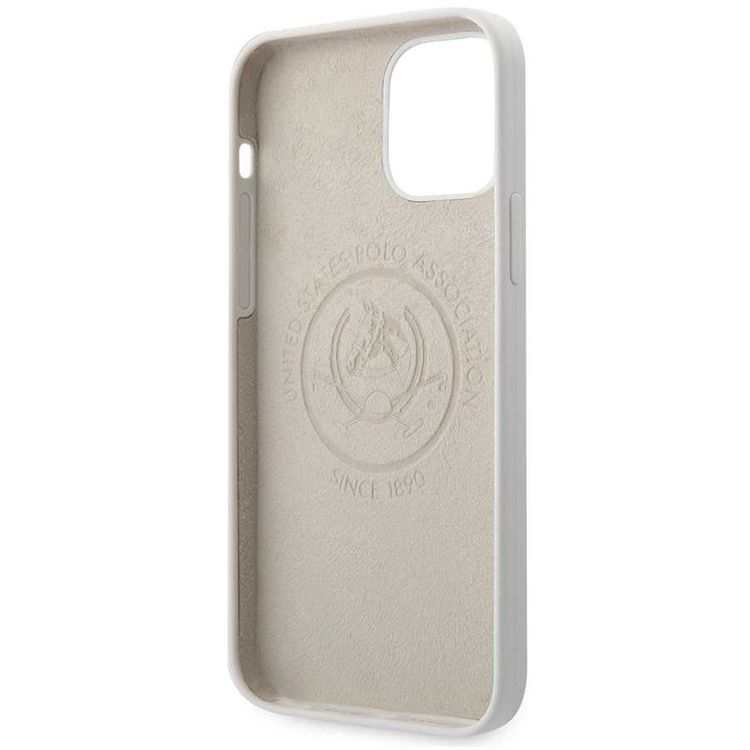 CG Mobile U.S. Polo Assn. Liquid Silicone Hard Case DH Logo for iPhone 12 / 12 Pro (6.1") Shock & Scratch Resistant, Suitable with Wireless Chargers Officially Licensed - White