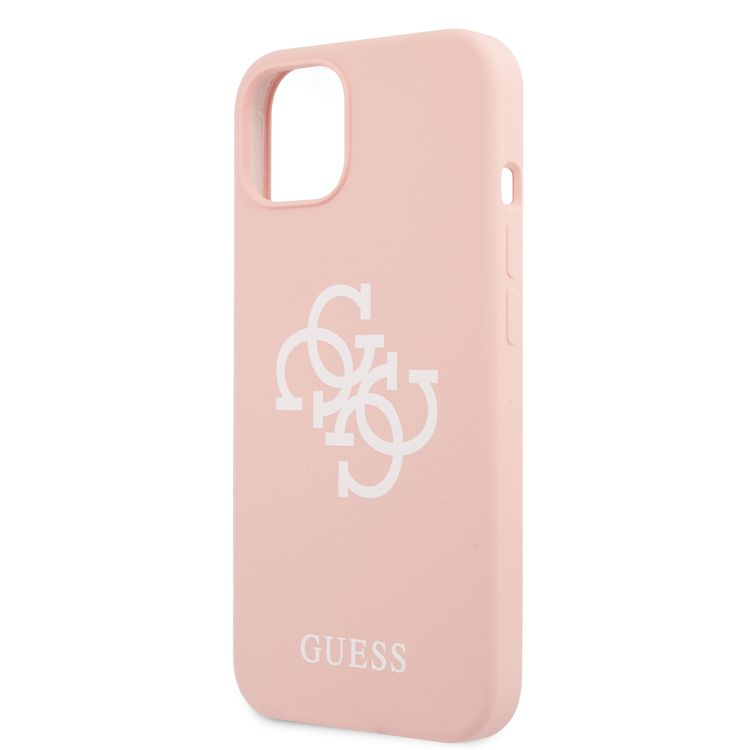 CG MOBILE Guess Liquid Silicone Case Big 4G with Logo Print Compatible for iPhone 13 Mini (5.4") Anti-Scratch, Easy Access to All Ports, Shock Absorption