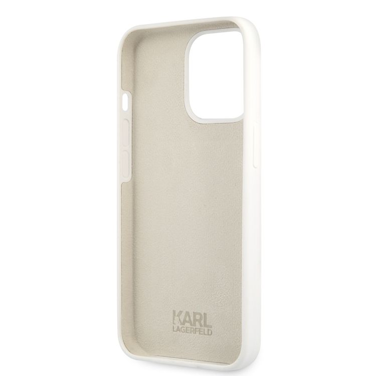 CG MOBILE Karl Lagerfeld Liquid Silicone Case Choupette Head Compatible for iPhone 13 Pro (6.1") Easy Access to All Ports, Anti-Scratch, Shock Absorption