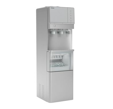 Porodo Lifestyle Water Dispenser & Ice Maker with 5°C - 10°C Cold Water Temperature, Child Safety Lock, Energy Efficient, Top Load Design, 9 Pieces of Ice per Cycle - Silver