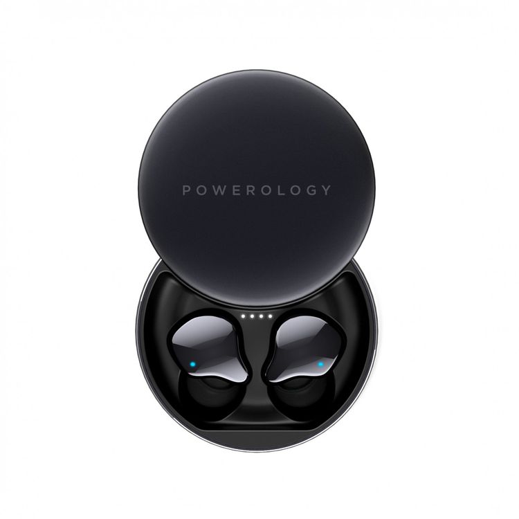 Powerology Primo True Wireless Earbuds with Up to 13 Hours of Playtime, Independent Connection, Bluetooth Version 5.0, Touch Control, 6mm Driver Size - Gray