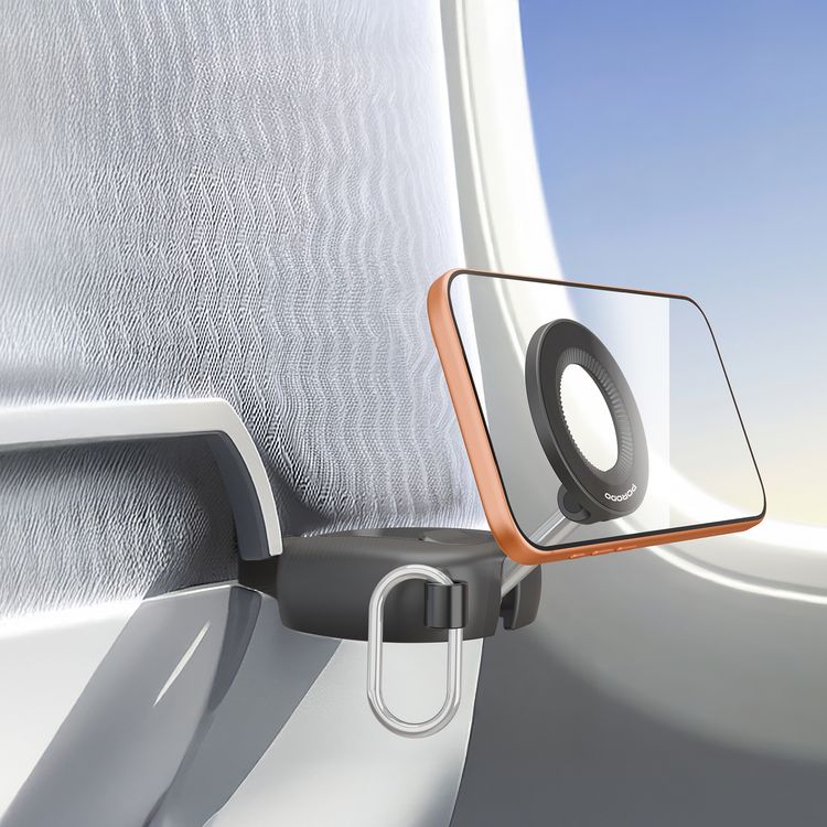 Porodo Loop Adjustable Travel Mount Magnetic Phone Holder with Clip-On Design, Full 360° Rotation, Carabiner Hook, 20× N52 Strong Magnets, ABS + PC + Silicone + Zinc Alloy Material, Lock and Unlock Function, Foldable Design, 1.6kg Max Load Capacity - Black