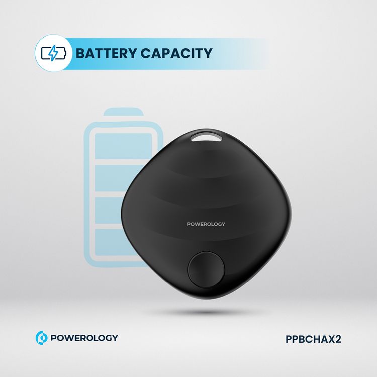 باورولوجي سمارت تاج بتحديثات في الوقت الحقيقي، عمر البطارية يصل إلى 16 شهراً، متوافق مع macOS وiOS 14.5 وما فوق، إصدار بلوتوث 5.3، تصميم محمول، بطارية CR2032 قابلة للاستبدال - أسود