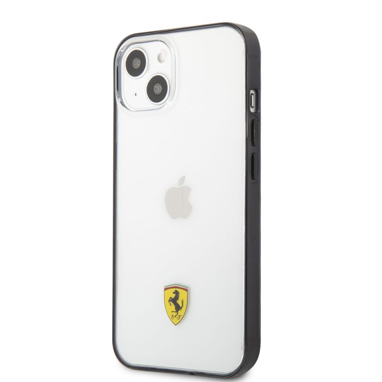 CG MOBILE Ferrari Transparent Case Print Logo Compatible for iPhone 13 Pro Max (6.7") Scratches Resistant, Easy Access to All Ports, Drop & Shock Absorption Protective Back Cover Suitable with Wireless Charging Officially Licensed