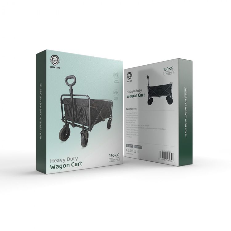 Green Lion Heavy Duty Wagon Cart 150Kg - Black