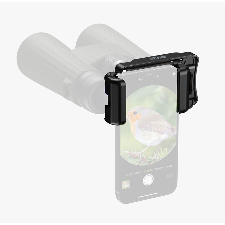 Green Lion Optical Device Adapter for Smartphones, 6.5 to 14mm Phone Depth Range, Easy & Quick Installation, Suitable for Microscopes, Binoculars, Monoculars & Telescopes - Black